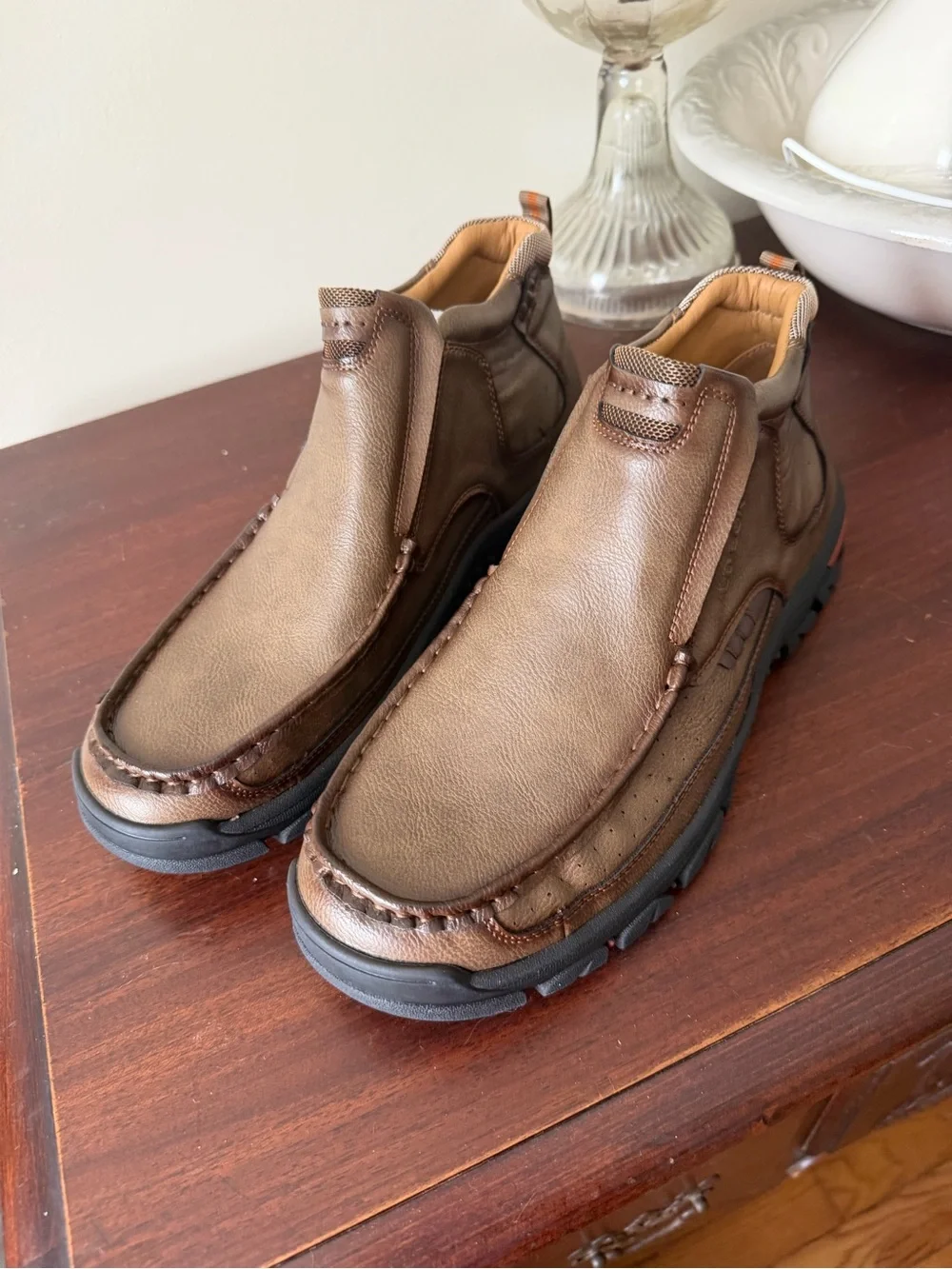 Men's Brown Slip-On Leather Comfort Loafers